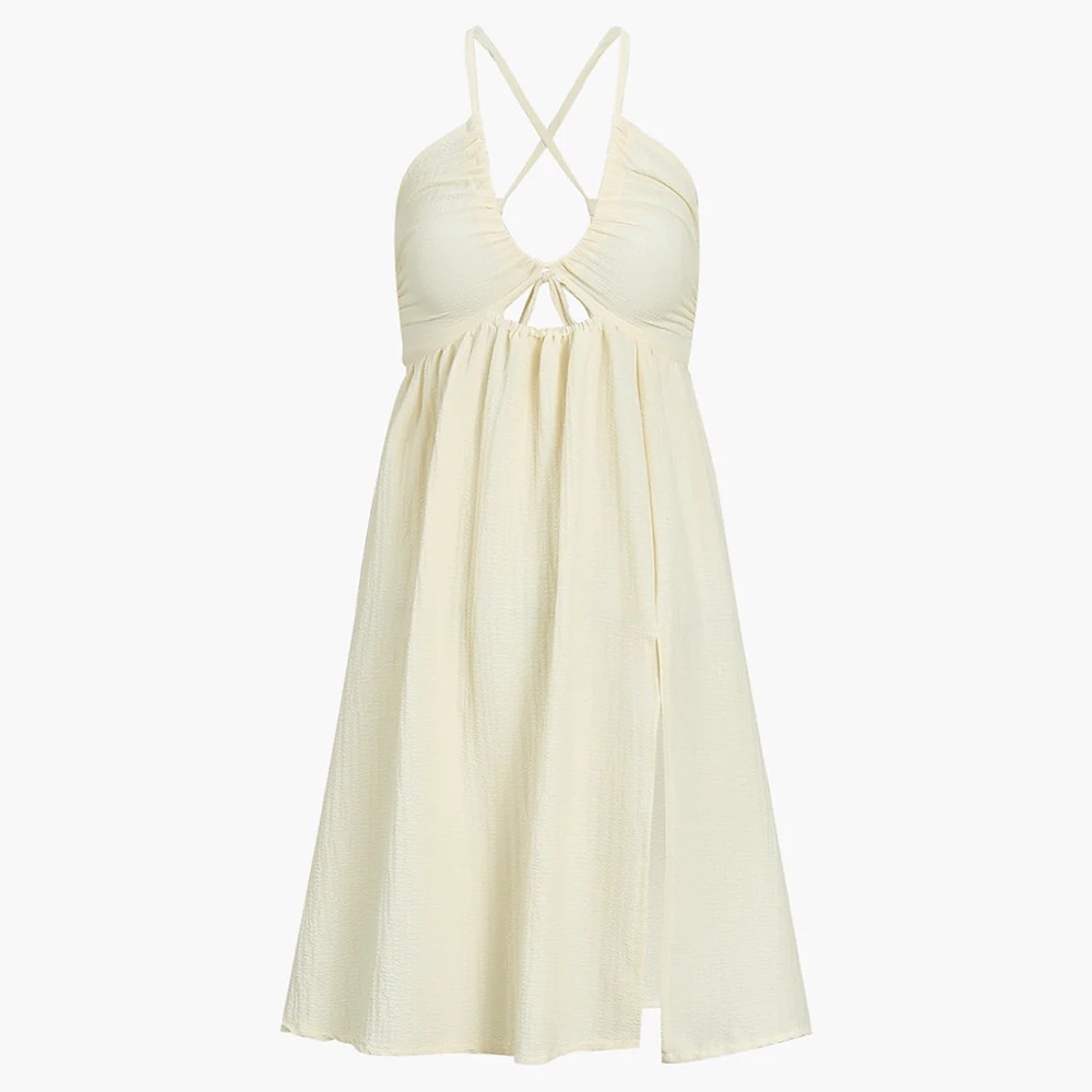 Backless Criss‎ Cross Split Midi Dress - Picture 3 of 4